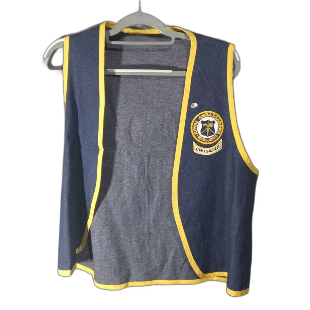 Royal Ambassadors Baptist Boy Scouts Denim Vest Costume Vintage Crusader Patch